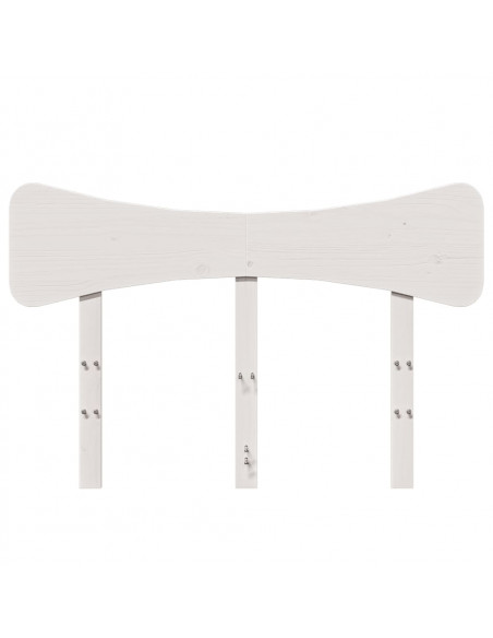 Testiera Bianca 120 cm in Legno Massello di Pino