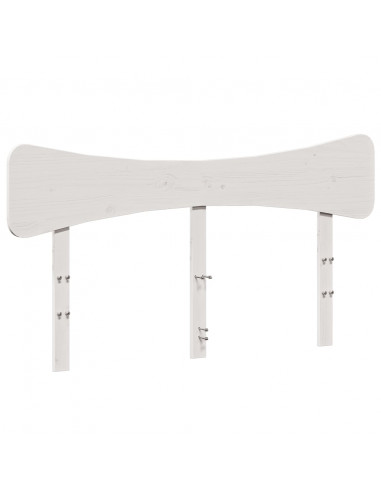 Testiera Bianca 140 cm in Legno Massello di Pino