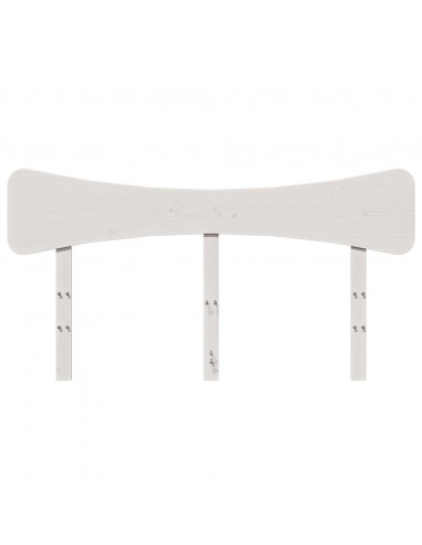 Testiera Bianca 140 cm in Legno Massello di Pino