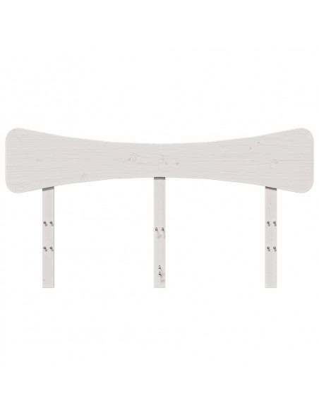 Testiera Bianca 140 cm in Legno Massello di Pino