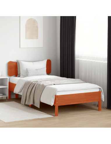 Testiera Marrone Cera 100 cm in Legno Massello di Pino