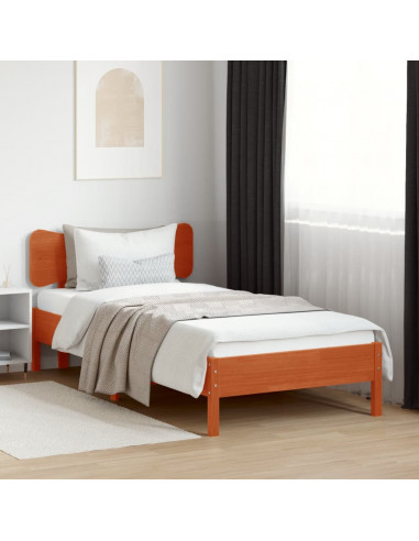 Testiera Marrone Cera 75 cm in Legno Massello di Pino