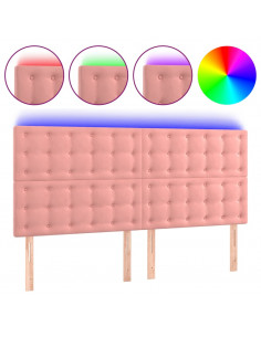 Testiera a LED Rosa 180x5x118/128 cm in Velluto 2
