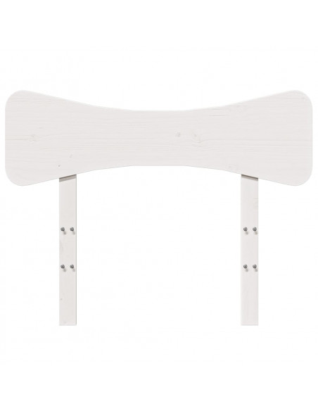 Testiera Bianca 90 cm in Legno Massello di Pino