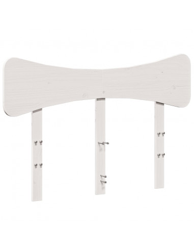 Testiera Bianca 135 cm in Legno Massello di Pino