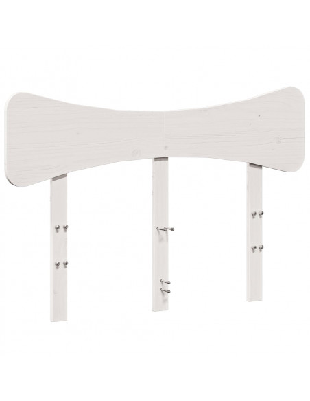 Testiera Bianca 135 cm in Legno Massello di Pino