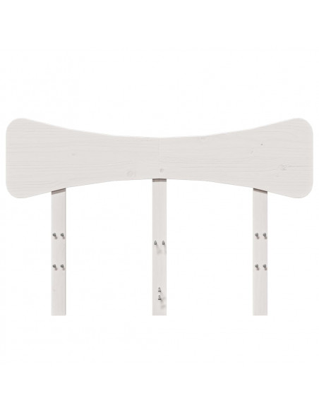 Testiera Bianca 135 cm in Legno Massello di Pino