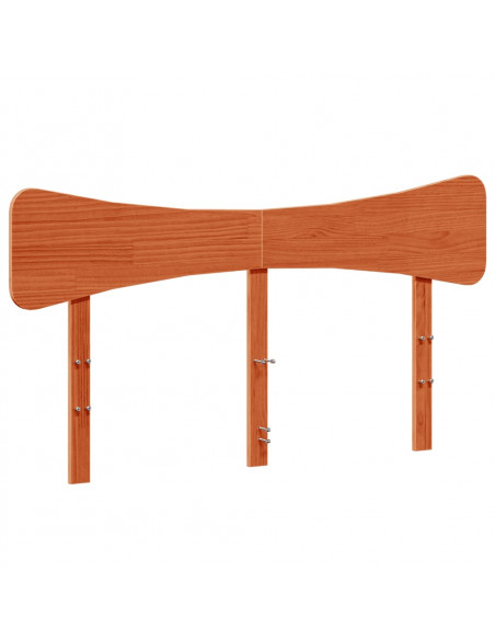 Testiera Marrone Cera 140 cm in Legno Massello di Pino
