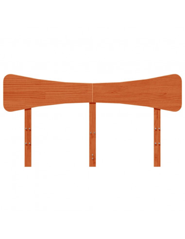 Testiera Marrone Cera 140 cm in Legno Massello di Pino