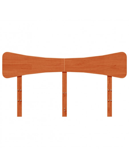 Testiera Marrone Cera 140 cm in Legno Massello di Pino