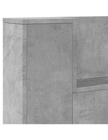 Testiera con Contenitore a LED Grigio Cemento 140x16,5x103,5 cm