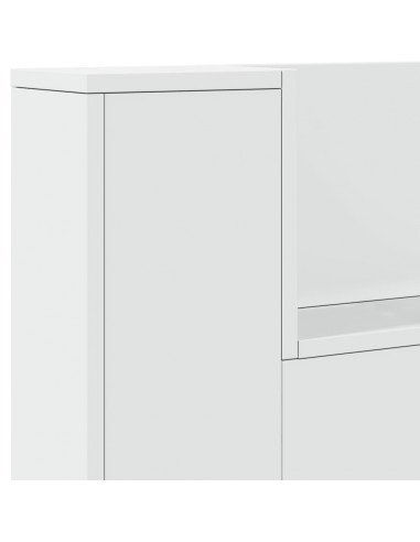 Testiera con Contenitore a LED Bianca 220x16,5x103,5 cm