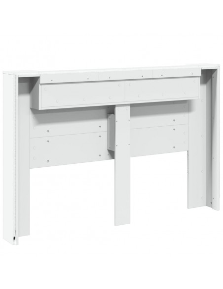 Testiera con Contenitore a LED Bianca 160x16,5x103,5 cm