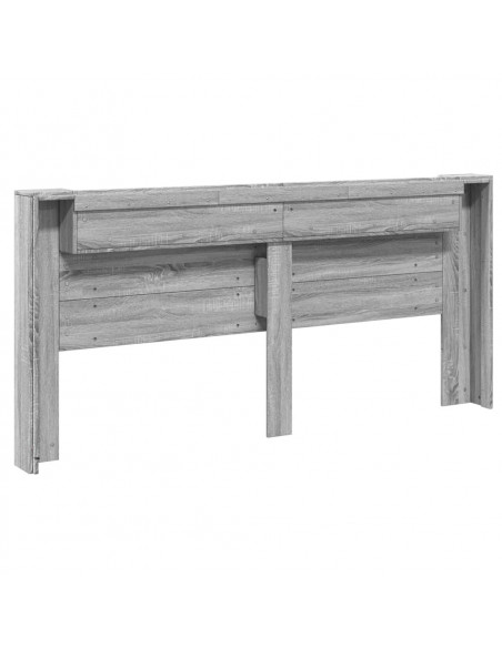 Testiera con Contenitore a LED Grigio Sonoma 220x16,5x103,5 cm