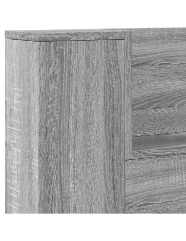 Testiera con Contenitore a LED Grigio Sonoma 220x16,5x103,5 cm