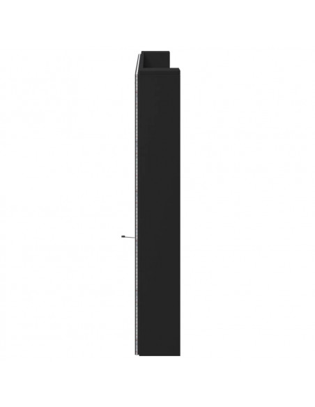 Testiera con Contenitore a LED Nera 220x16,5x103,5 cm