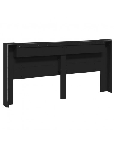 Testiera con Contenitore a LED Nera 220x16,5x103,5 cm