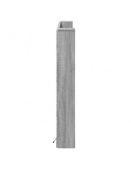 Testiera con Contenitore a LED Grigio Sonoma 160x16,5x103,5 cm