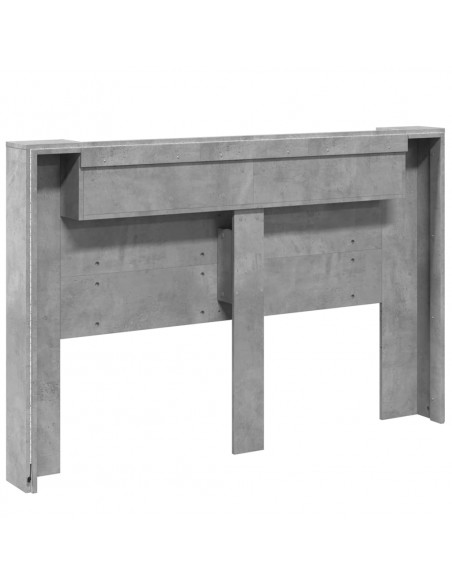 Testiera con Contenitore a LED Grigio Cemento 160x16,5x103,5 cm