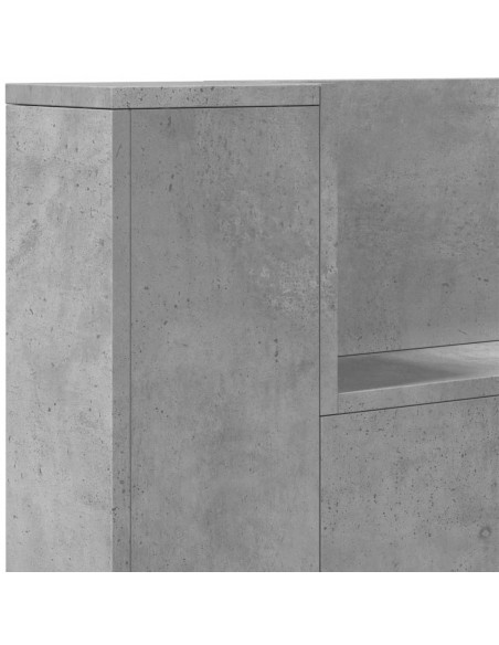 Testiera con Contenitore a LED Grigio Cemento 160x16,5x103,5 cm