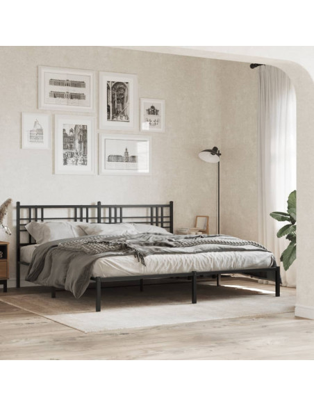 Testiera in Metallo Nero 180 cm