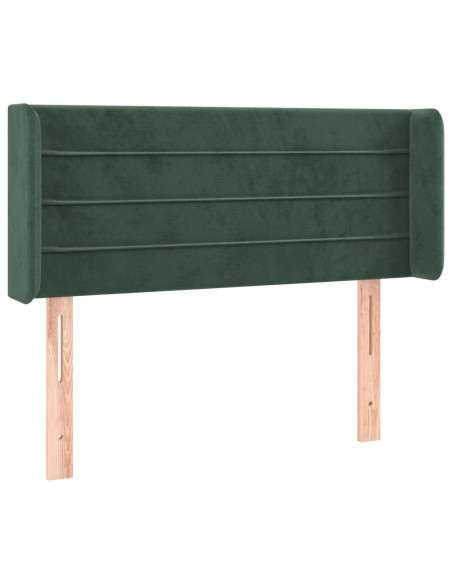 Testiera ad Orecchio Verde Scuro 103x16x78/88 cm in Velluto