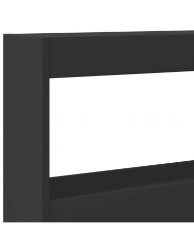 Testiera con Contenitore a LED Nera 160x17x102 cm