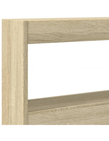 Testiera con Contenitore a LED Rovere Sonoma 180x17x102 cm