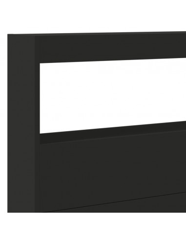 Testiera con Contenitore a LED Nera 220x17x102 cm