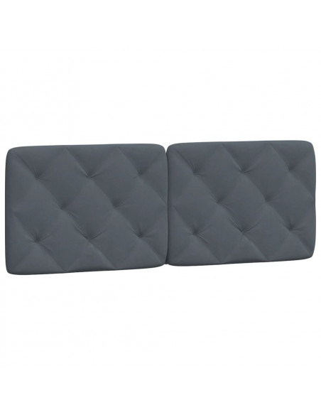 Cuscino Testiera Grigio Scuro 120 cm in Velluto