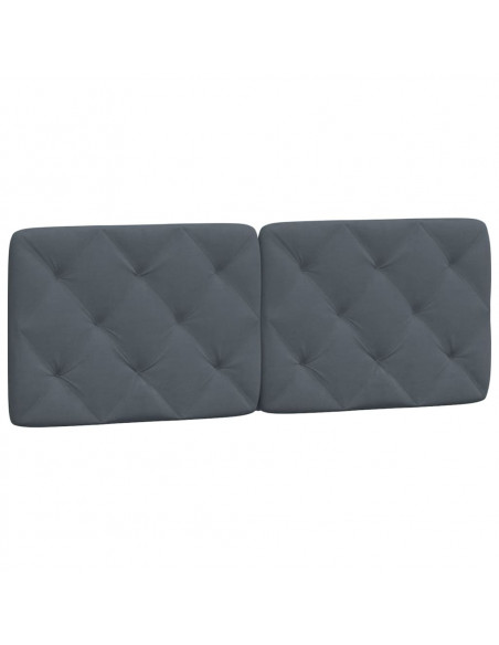 Cuscino Testiera Grigio Scuro 140 cm in Velluto