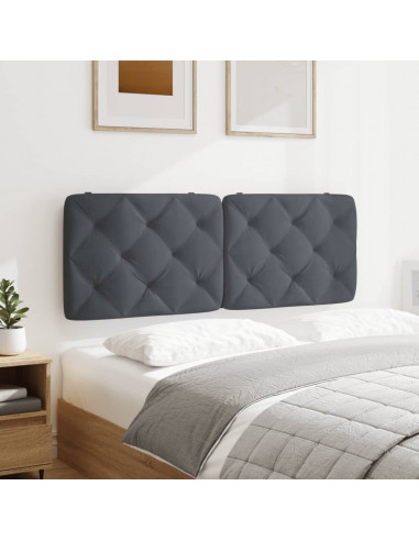 Cuscino Testiera Grigio Scuro 140 cm in Velluto