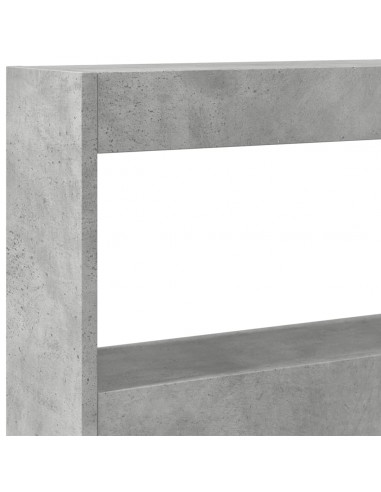 Testiera con Contenitore a LED Grigio Cemento 160x17x102 cm