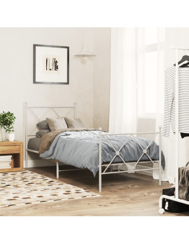 Testiera in Metallo Bianco 80 cm