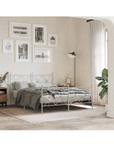 Testiera in Metallo Bianco 140 cm