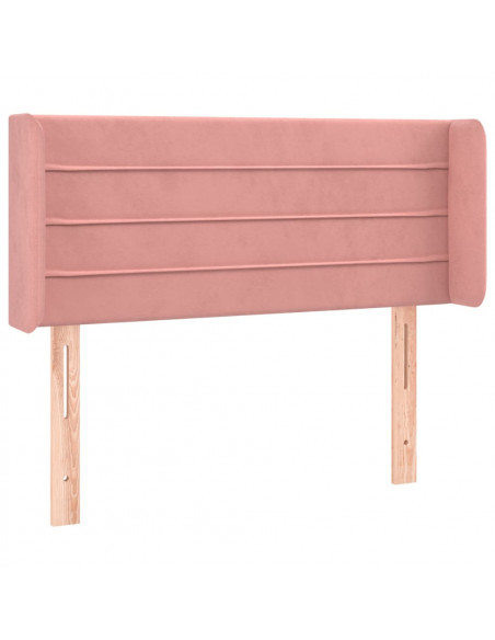 Testiera ad Orecchio Rosa 83x16x78/88 cm in Velluto