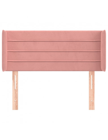 Testiera ad Orecchio Rosa 83x16x78/88 cm in Velluto