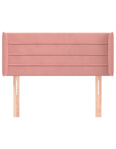 Testiera ad Orecchio Rosa 83x16x78/88 cm in Velluto