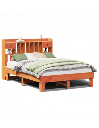 Letto senza Materasso Marrone Cera 140x190 cm in Legno di Pino