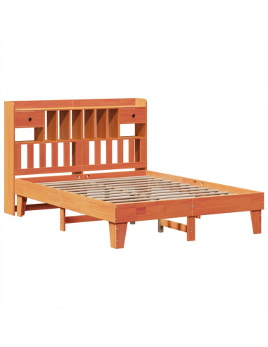 Letto senza Materasso Marrone Cera 140x190 cm in Legno di Pino