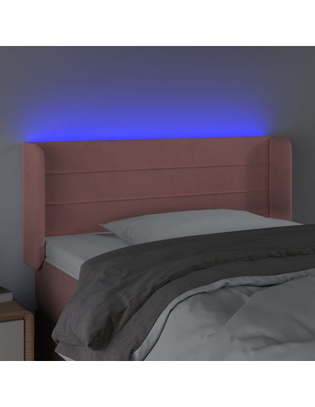 Testiera a LED Rosa 103x16x78/88 cm in Velluto