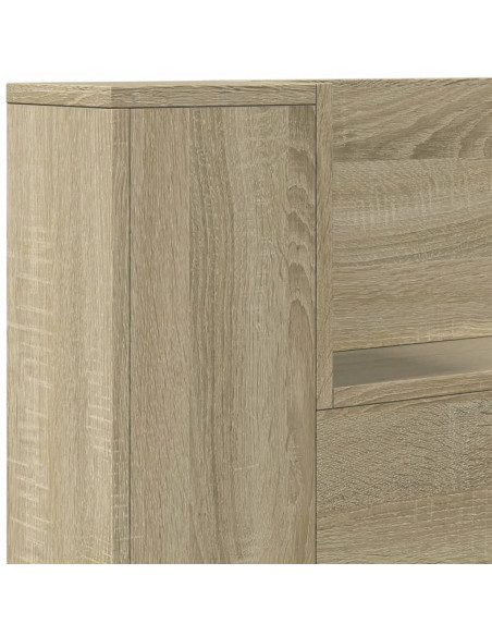 Testiera con Contenitore a LED Rovere Sonoma 180x16,5x103,5 cm