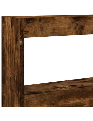 Testiera con Contenitore a LED Rovere Fumo 200x17x102 cm