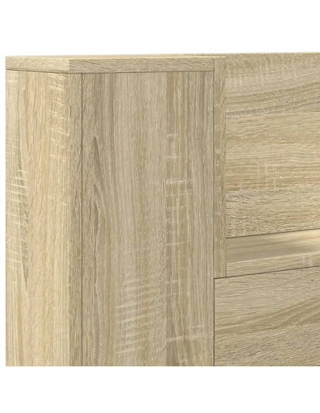 Testiera con Contenitore a LED Rovere Sonoma 120x16,5x103,5 cm
