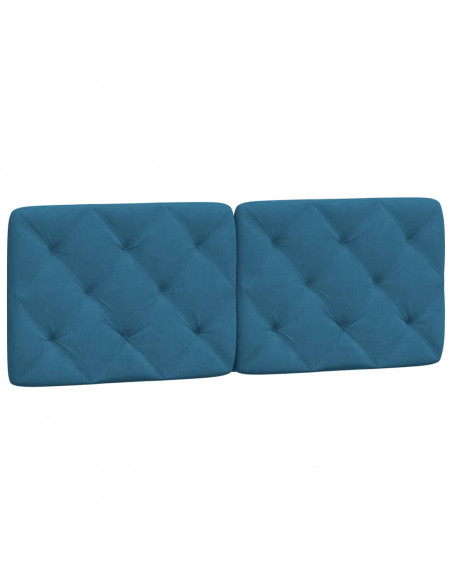 Cuscino Testiera Blu 140 cm in Velluto