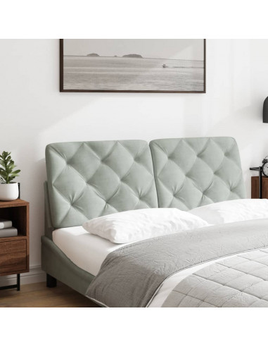 Cuscino Testiera Grigio Chiaro 140 cm in Velluto