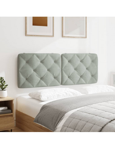 Cuscino Testiera Grigio Chiaro 140 cm in Velluto