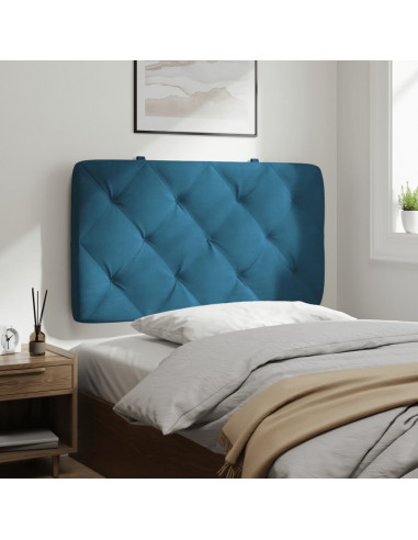 Cuscino Testiera Blu 90 cm in Velluto