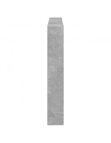Testiera con Contenitore a LED Grigio Cemento 140x17x102 cm