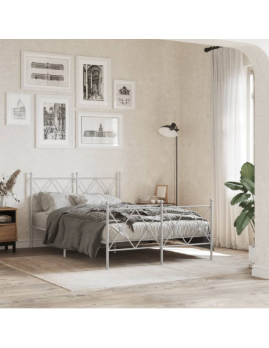 Testiera in Metallo Bianco 120 cm